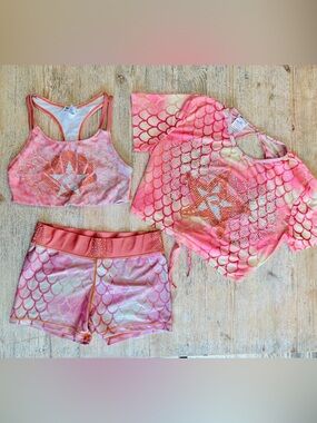 Rebel Athletic Women’s Vintage Mermaid 3 Piece Cheer Set: AS/AM